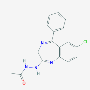 molecular formula C17H15ClN4O B041004 2-(2-acetylhydrazino)-7-chloro-5-phenyl-3H-1,4-benzodiazepine CAS No. 28910-89-6