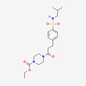 molecular formula C20H31N3O5S B4100401 ethyl 4-(3-{4-[(isobutylamino)sulfonyl]phenyl}propanoyl)-1-piperazinecarboxylate 