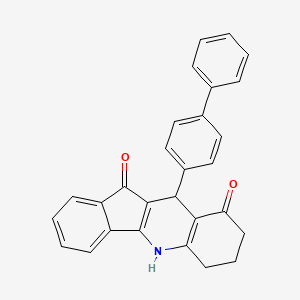 molecular formula C28H21NO2 B4100499 10-(biphenyl-4-yl)-6,7,8,10-tetrahydro-5H-indeno[1,2-b]quinoline-9,11-dione 