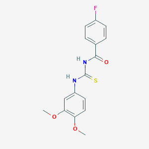 molecular formula C16H15FN2O3S B410060 N-[(3,4-dimethoxyphenyl)carbamothioyl]-4-fluorobenzamide 