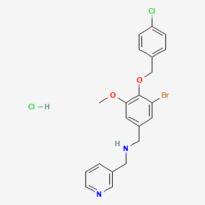 molecular formula C21H21BrCl2N2O2 B4100610 N-[[3-bromo-4-[(4-chlorophenyl)methoxy]-5-methoxyphenyl]methyl]-1-pyridin-3-ylmethanamine;hydrochloride 