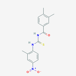 molecular formula C17H17N3O3S B410076 N-(3,4-dimethylbenzoyl)-N'-{4-nitro-2-methylphenyl}thiourea 
