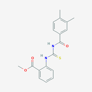molecular formula C18H18N2O3S B410084 Methyl 2-({[(3,4-dimethylphenyl)carbonyl]carbamothioyl}amino)benzoate 