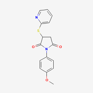 molecular formula C16H14N2O3S B4101022 1-(4-Methoxyphenyl)-3-(pyridin-2-ylsulfanyl)pyrrolidine-2,5-dione 