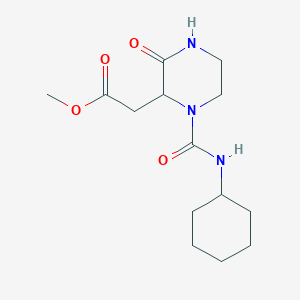 molecular formula C14H23N3O4 B4101119 Methyl 2-[1-(cyclohexylcarbamoyl)-3-oxopiperazin-2-yl]acetate 