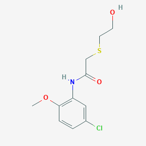 molecular formula C11H14ClNO3S B4101155 N-(5-chloro-2-methoxyphenyl)-2-[(2-hydroxyethyl)sulfanyl]acetamide 