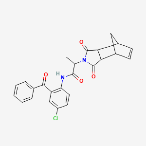 molecular formula C25H21ClN2O4 B4101169 N-[4-chloro-2-(phenylcarbonyl)phenyl]-2-(1,3-dioxo-1,3,3a,4,7,7a-hexahydro-2H-4,7-methanoisoindol-2-yl)propanamide 
