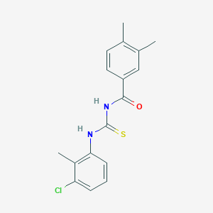 molecular formula C17H17ClN2OS B410118 N-[(3-chloro-2-methylphenyl)carbamothioyl]-3,4-dimethylbenzamide 