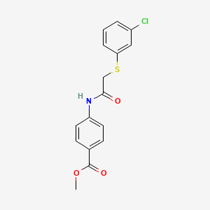 molecular formula C16H14ClNO3S B4101304 methyl 4-({[(3-chlorophenyl)thio]acetyl}amino)benzoate 