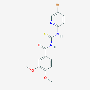 molecular formula C15H14BrN3O3S B410133 N-[(5-bromopyridin-2-yl)carbamothioyl]-3,4-dimethoxybenzamide CAS No. 335213-54-2