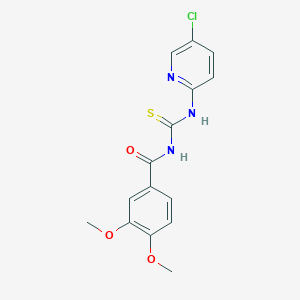 molecular formula C15H14ClN3O3S B410136 N-[(5-chloropyridin-2-yl)carbamothioyl]-3,4-dimethoxybenzamide CAS No. 335213-53-1