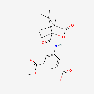 molecular formula C20H23NO7 B4101400 dimethyl 5-{[(4,7,7-trimethyl-3-oxo-2-oxabicyclo[2.2.1]hept-1-yl)carbonyl]amino}isophthalate 
