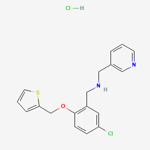 molecular formula C18H18Cl2N2OS B4101440 N-[[5-chloro-2-(thiophen-2-ylmethoxy)phenyl]methyl]-1-pyridin-3-ylmethanamine;hydrochloride 
