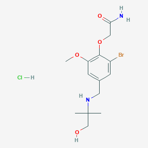 molecular formula C14H22BrClN2O4 B4101448 2-[2-Bromo-4-[[(1-hydroxy-2-methylpropan-2-yl)amino]methyl]-6-methoxyphenoxy]acetamide;hydrochloride 