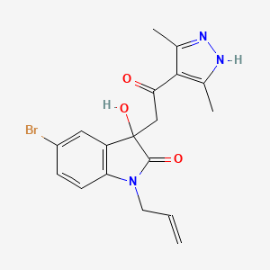 molecular formula C18H18BrN3O3 B4101453 5-bromo-3-[2-(3,5-dimethyl-1H-pyrazol-4-yl)-2-oxoethyl]-3-hydroxy-1-(prop-2-en-1-yl)-1,3-dihydro-2H-indol-2-one 