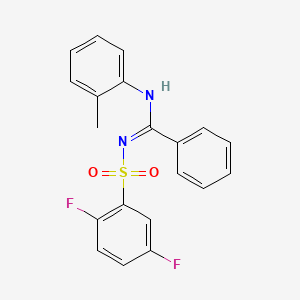 molecular formula C20H16F2N2O2S B4101465 N'-(2,5-difluorophenyl)sulfonyl-N-(2-methylphenyl)benzenecarboximidamide 
