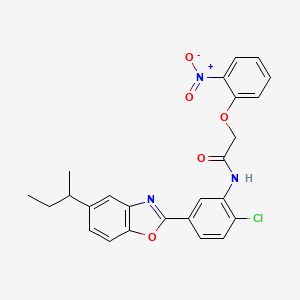 molecular formula C25H22ClN3O5 B4101478 N-[5-(5-sec-butyl-1,3-benzoxazol-2-yl)-2-chlorophenyl]-2-(2-nitrophenoxy)acetamide 