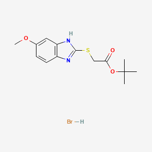 molecular formula C14H19BrN2O3S B4101516 tert-butyl 2-[(6-methoxy-1H-benzimidazol-2-yl)sulfanyl]acetate;hydrobromide 