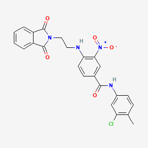 molecular formula C24H19ClN4O5 B4101626 N-(3-chloro-4-methylphenyl)-4-[2-(1,3-dioxoisoindol-2-yl)ethylamino]-3-nitrobenzamide 