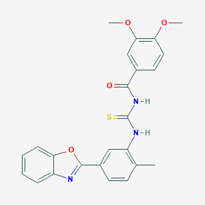 molecular formula C24H21N3O4S B410166 N-{[5-(1,3-benzoxazol-2-yl)-2-methylphenyl]carbamothioyl}-3,4-dimethoxybenzamide CAS No. 335213-90-6