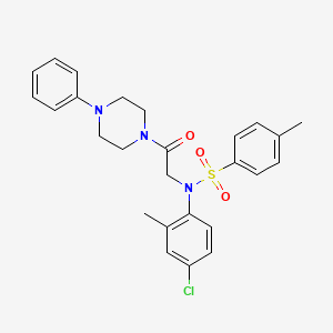 molecular formula C26H28ClN3O3S B4101662 N-(4-chloro-2-methylphenyl)-4-methyl-N-[2-oxo-2-(4-phenylpiperazin-1-yl)ethyl]benzenesulfonamide 