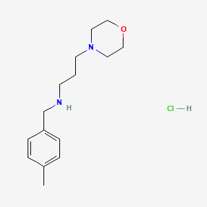 molecular formula C15H25ClN2O B4101712 N-[(4-methylphenyl)methyl]-3-morpholin-4-ylpropan-1-amine;hydrochloride 