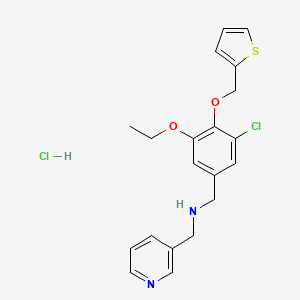molecular formula C20H22Cl2N2O2S B4101724 N-[[3-chloro-5-ethoxy-4-(thiophen-2-ylmethoxy)phenyl]methyl]-1-pyridin-3-ylmethanamine;hydrochloride 