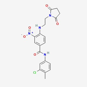 molecular formula C20H19ClN4O5 B4101774 N-(3-chloro-4-methylphenyl)-4-[2-(2,5-dioxopyrrolidin-1-yl)ethylamino]-3-nitrobenzamide 