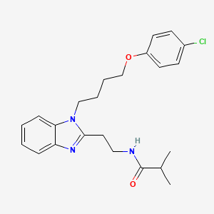 molecular formula C23H28ClN3O2 B4101781 N-(2-{1-[4-(4-CHLOROPHENOXY)BUTYL]-1H-13-BENZODIAZOL-2-YL}ETHYL)-2-METHYLPROPANAMIDE 