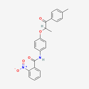 molecular formula C23H20N2O5 B4101790 N-(4-{[1-(4-methylphenyl)-1-oxopropan-2-yl]oxy}phenyl)-2-nitrobenzamide 