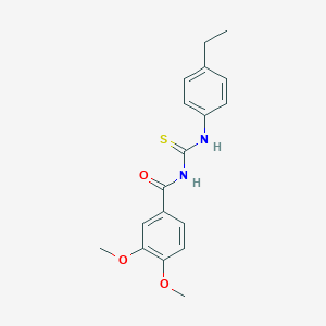 molecular formula C18H20N2O3S B410181 N-[(4-ethylphenyl)carbamothioyl]-3,4-dimethoxybenzamide 