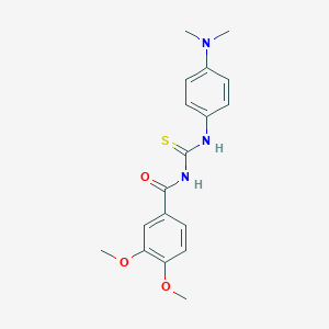 molecular formula C18H21N3O3S B410204 N-{[4-(dimethylamino)phenyl]carbamothioyl}-3,4-dimethoxybenzamide 