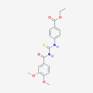 molecular formula C19H20N2O5S B410206 Ethyl 4-({[(3,4-dimethoxybenzoyl)amino]carbothioyl}amino)benzoate 