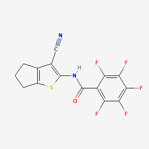 molecular formula C15H7F5N2OS B4102084 N-(3-cyano-5,6-dihydro-4H-cyclopenta[b]thiophen-2-yl)-2,3,4,5,6-pentafluorobenzamide 
