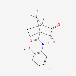 molecular formula C18H20ClNO4 B4102086 N-(5-chloro-2-methoxyphenyl)-4,7,7-trimethyl-2,3-dioxobicyclo[2.2.1]heptane-1-carboxamide 