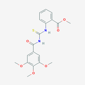 molecular formula C19H20N2O6S B410212 Methyl 2-({[(3,4,5-trimethoxyphenyl)carbonyl]carbamothioyl}amino)benzoate 