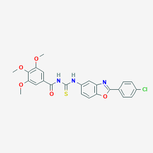 molecular formula C24H20ClN3O5S B410217 N-[2-(4-chlorophenyl)-1,3-benzoxazol-5-yl]-N'-(3,4,5-trimethoxybenzoyl)thiourea 