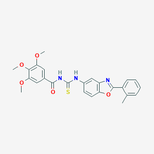 molecular formula C25H23N3O5S B410218 N-[2-(2-methylphenyl)-1,3-benzoxazol-5-yl]-N'-(3,4,5-trimethoxybenzoyl)thiourea 