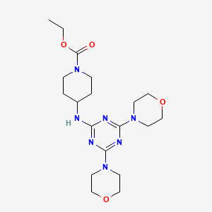 molecular formula C19H31N7O4 B4102195 ethyl 4-[(4,6-dimorpholino-1,3,5-triazin-2-yl)amino]tetrahydro-1(2H)-pyridinecarboxylate 