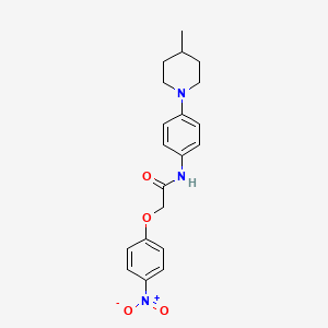 molecular formula C20H23N3O4 B4102240 N-[4-(4-methylpiperidin-1-yl)phenyl]-2-(4-nitrophenoxy)acetamide 