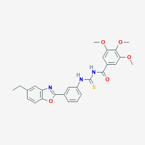 B410225 N-{[3-(5-ethyl-1,3-benzoxazol-2-yl)phenyl]carbamothioyl}-3,4,5-trimethoxybenzamide CAS No. 364611-17-6