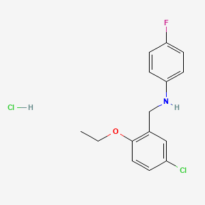 molecular formula C15H16Cl2FNO B4102266 N-[(5-chloro-2-ethoxyphenyl)methyl]-4-fluoroaniline;hydrochloride 