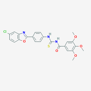 molecular formula C24H20ClN3O5S B410232 N-{[4-(5-chloro-1,3-benzoxazol-2-yl)phenyl]carbamothioyl}-3,4,5-trimethoxybenzamide 