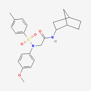 molecular formula C23H28N2O4S B4102420 N-(2-bicyclo[2.2.1]heptanyl)-2-(4-methoxy-N-(4-methylphenyl)sulfonylanilino)acetamide 