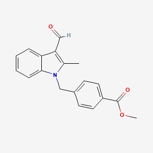 molecular formula C19H17NO3 B4102474 methyl 4-[(3-formyl-2-methyl-1H-indol-1-yl)methyl]benzoate 