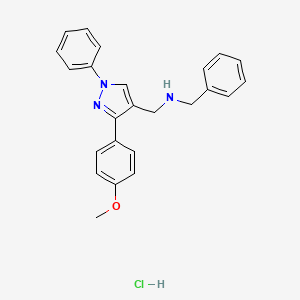 molecular formula C24H24ClN3O B4102529 N-benzyl-1-[3-(4-methoxyphenyl)-1-phenyl-1H-pyrazol-4-yl]methanamine hydrochloride 