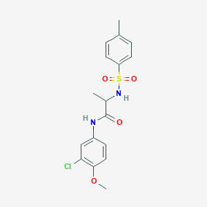 molecular formula C17H19ClN2O4S B4102588 N~1~-(3-chloro-4-methoxyphenyl)-N~2~-[(4-methylphenyl)sulfonyl]alaninamide 