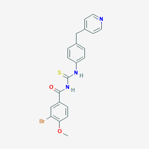 molecular formula C21H18BrN3O2S B410260 3-bromo-4-methoxy-N-{[4-(pyridin-4-ylmethyl)phenyl]carbamothioyl}benzamide CAS No. 335214-66-9