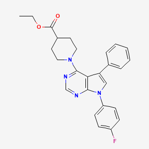 molecular formula C26H25FN4O2 B4102655 ethyl 1-[7-(4-fluorophenyl)-5-phenyl-7H-pyrrolo[2,3-d]pyrimidin-4-yl]piperidine-4-carboxylate 