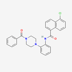molecular formula C28H24ClN3O2 B4102745 N-[2-(4-benzoyl-1-piperazinyl)phenyl]-5-chloro-1-naphthamide 